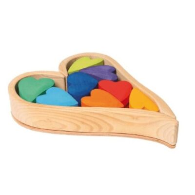 Montessori Materials Fire the Imagination  | Grimm’S Building Set Hearts – Rainbow