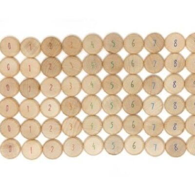 Toys Fire the Imagination  | Grapat Wooden Coins To Count – 60 Pcs