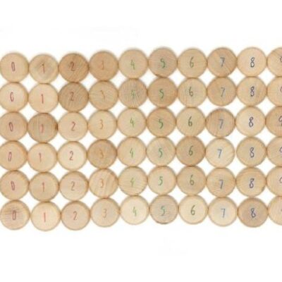 Toys Fire the Imagination  | Grapat Wooden Coins To Count – 60 Pcs