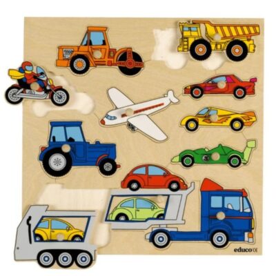 Montessori Materials Tout About Toys  | Vehicles – Knobbed Puzzle