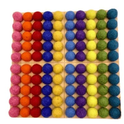 Toys Fire the Imagination  | Counting Board With Bright Felt Balls (2Cm)