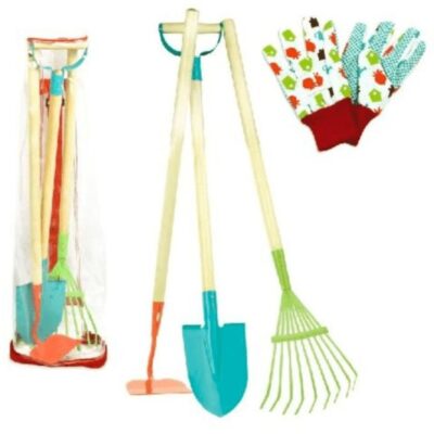 Montessori Materials Fire the Imagination  | Children’S Garden Tool Set (Rake, Hoe, Shovel, And Gloves)