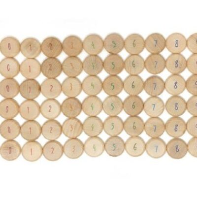 Toys Fire the Imagination  | Grapat Wooden Coins To Count – 60 Pcs